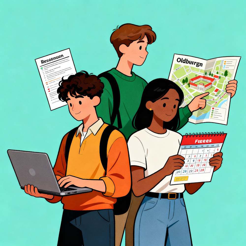 University Admin for New Students at Uni Oldenburg: Enrollment, Fees, and Course Selection